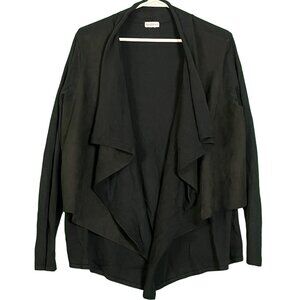 Sioni Womens Wool Blend Layered Shawl Collar Cardigan Black - No Size - Medium